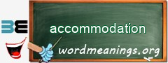 WordMeaning blackboard for accommodation